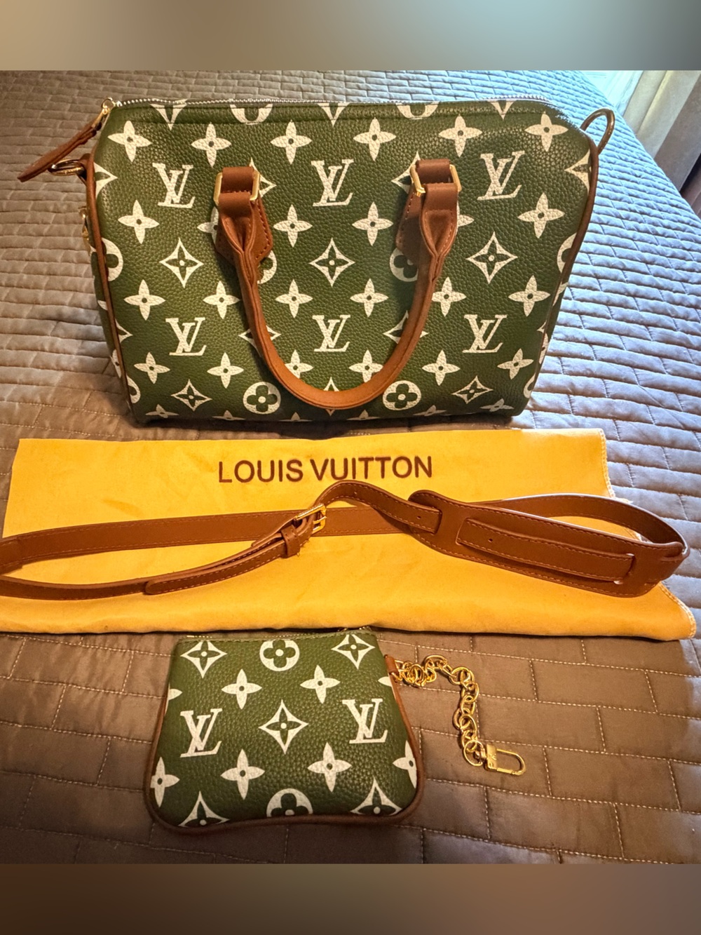Green Monogram Satchel - Picture 3 of 9
